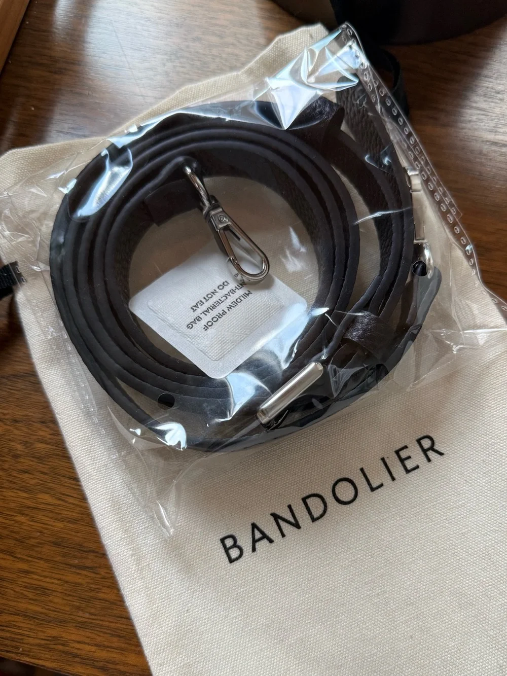 New!!! Bandolier Hailey Black Leather Adjustable Crossbody Strap Silver Hardware